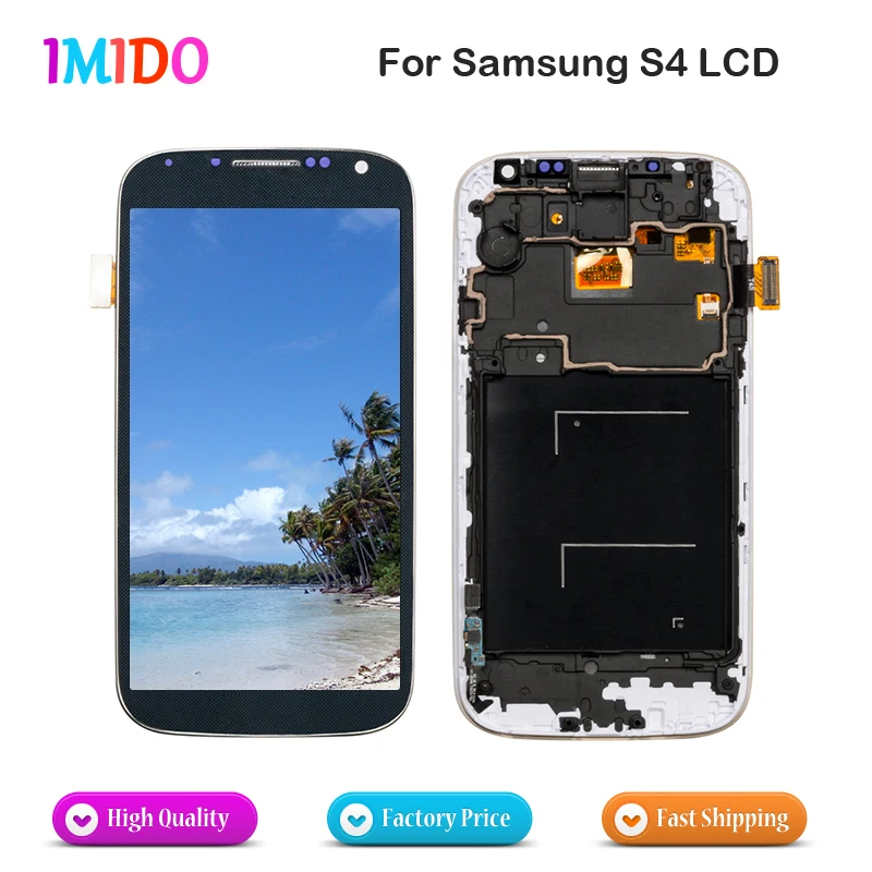 

3Pcs/Lot For Samsung Galaxy S4 i9500 i9505 i9515 i337 LCD Display Touch Screen Digitizer Screen+Frame Assembly Replacement