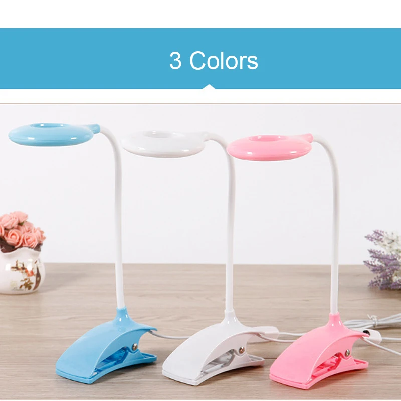

USB Night Light LED 360 Degree Rotating Clip Table Lamp Eye Protection Reading Book Lights for Children