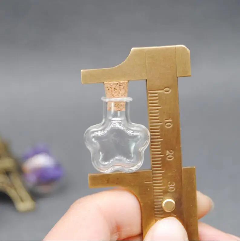 XCDIY 5 шт пробковая бутылка желаний, стеклянная бутылка флакона, сделай сам стеклянная подвеска из стеклянного флакона подвеска желаний - Окраска металла: F