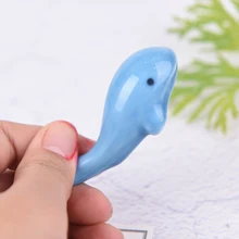 1 шт. высокое качество милые животные Дельфин Форма Маникюрный Инструмент для маникюра кисти для ногтей ручка стойка керамическая подставка держатель случайный узор