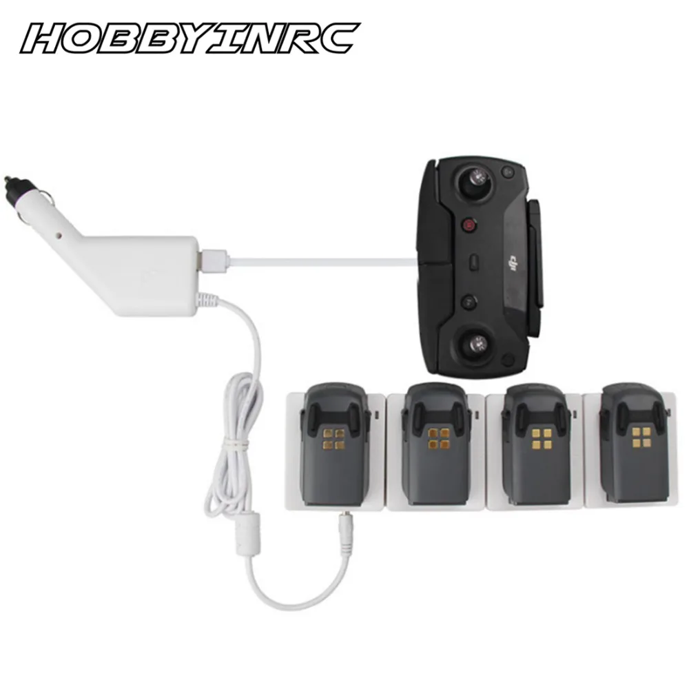 

HOBBYINRC Car Charger QC3.0 USB Port Fast Charge Charging Hub for DJI Spark Battery(1 Car Charger + 4 Charging Hub)
