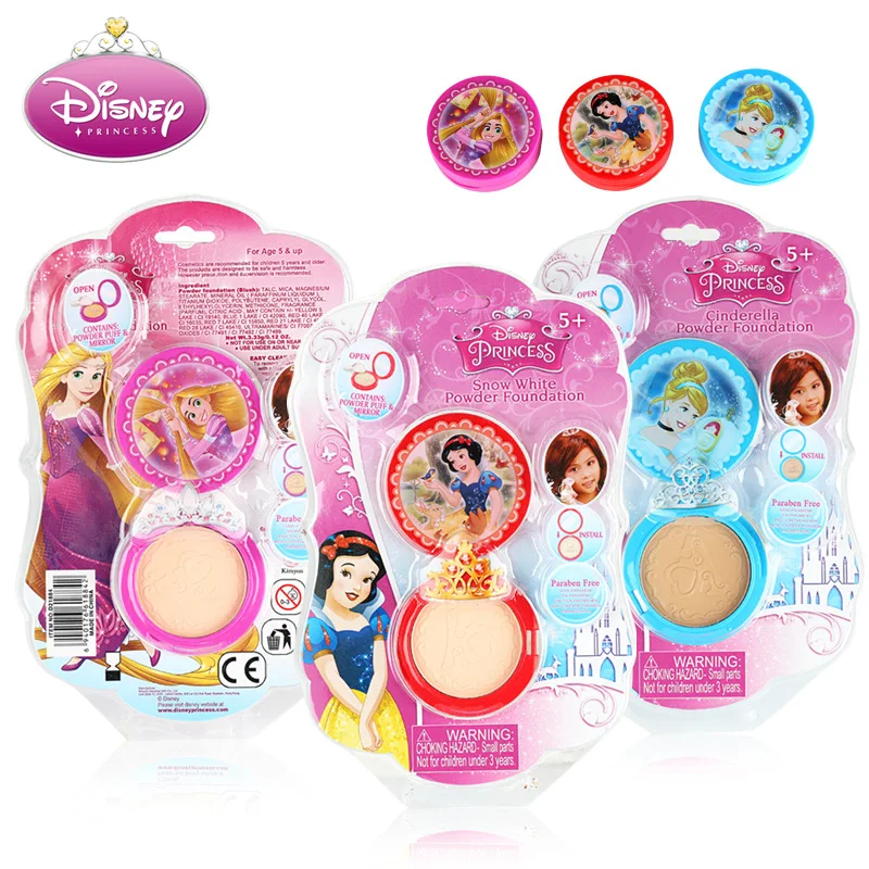 Дисней мультфильм принцесса детская Пудра Косметика нетоксичный девушка мерцание осветить отбеливание макияж увлажняющий Макияж игрушка подарок