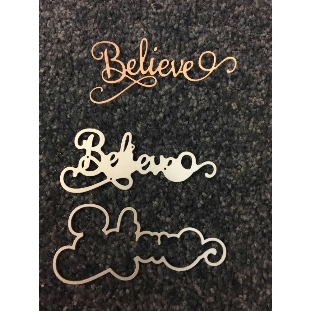 

Believe Words Metal Cutting Dies Steel Embossing DIY Craft Dies Scrapbooking 3D Stamp Photo Album Card Decor 2018 New Template