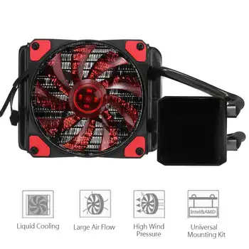 

120mm 4Pin PWM RGB LED CPU Water Cooler Cooling Integrated CPU Cooler Fan Cooling Radiator For Inter LGA115x 2011 1366 AMD