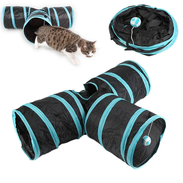New Arrival Foldable Pet Cat Toys For Cat Tunnel with Ball new Style Pet Kitten Rabbit Funny Play 3 Way Tunnel Toys