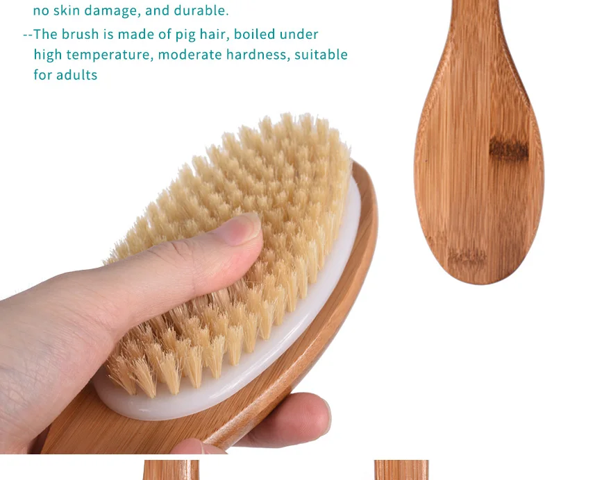 Dry Skin body Brush Exfoliate Improve Circulation&Cellulite Tools natural bristle Wooden SPA Woman SkinCare Dry Body Brush