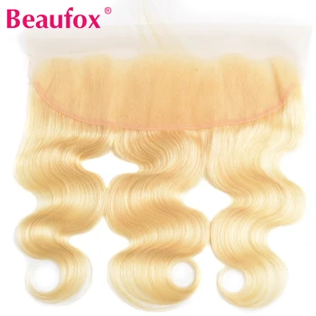 

Beaufox 613 Lace Frontal With Baby Hair Blonde Brazilian Body Wave Human Hair Lace Closure 13*4 Remy Free Part