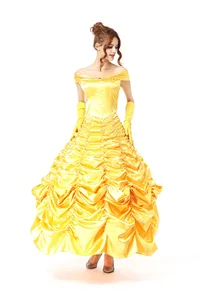 Long Princess Belle Costume Halloween Costumes for Women Carnival Costumes Women's for Beauty and the Beast Dress