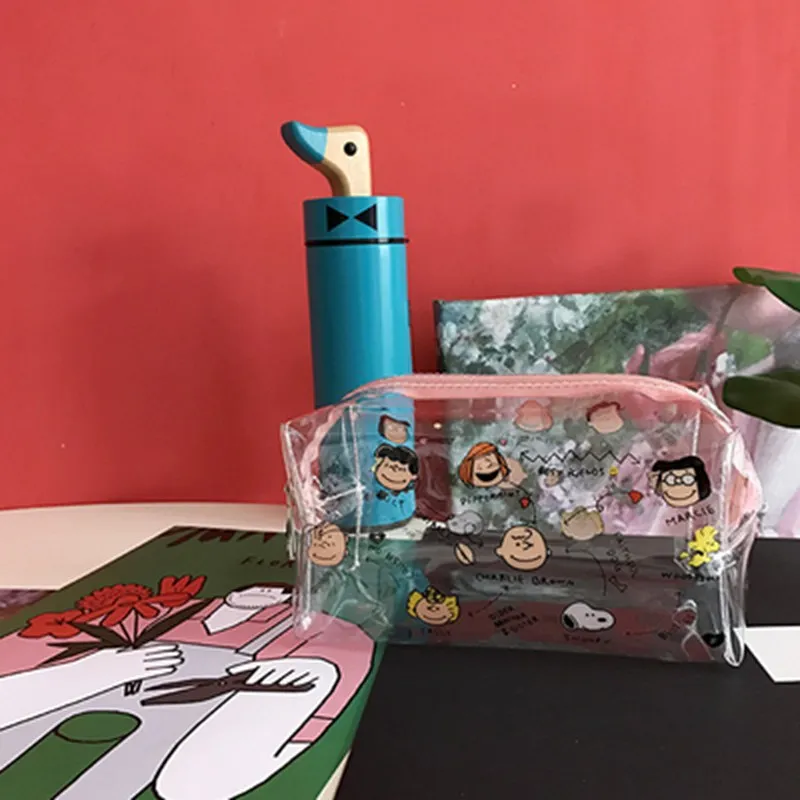 Прозрачная женская косметичка с милым рисунком из мультфильма, косметичка из ПВХ на молнии, косметичка для путешествий, органайзер для туалетных принадлежностей, красивый чехол-держатель - Цвет: 1