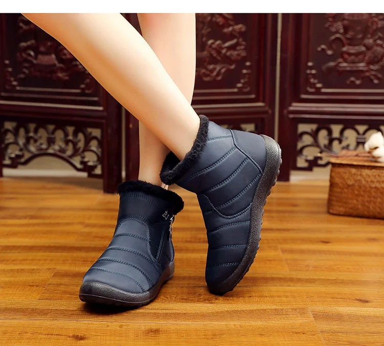 Women Boots Fashion Women Winter Shoes Warm Shoes Woman Side zipper Ladies Snow Boots Winter Boots Ankle Botas Mujer