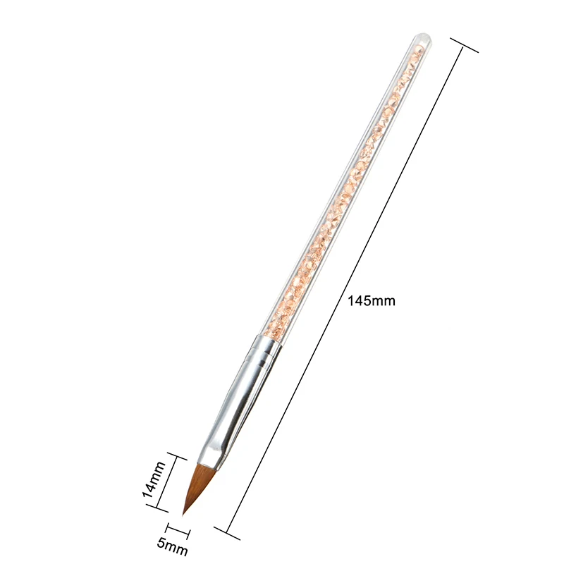 OSHIONER 7 шт./компл. для дизайна ногтей кисти для УФ-геля кисточка для ногтей Ручка Комплект металлический акриловый, со стразами Ручные щетки для ногтей