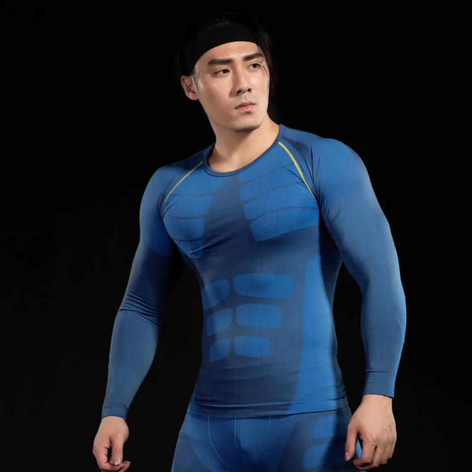 

New Running Long Shirts Men Quick Dry Workout Compression Sports Gym Exercises 2018 Outdoor Mountaineer Training Shirts Hot Man