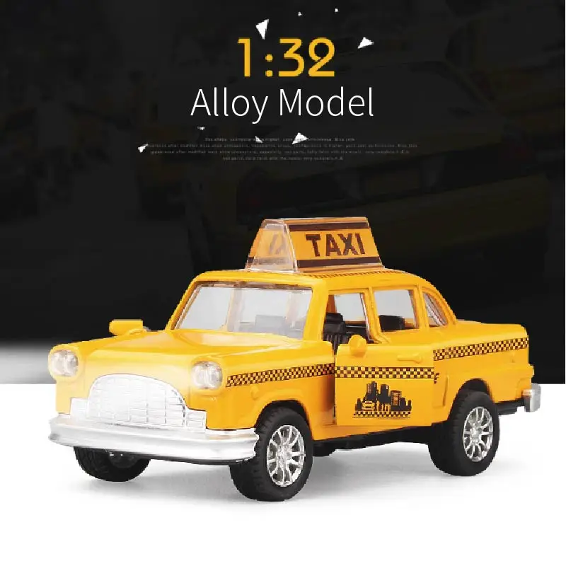 Сплав автомобиль игрушки желтый Классический такси звук и светильник музыка модель композиции Коллекция Подарки для мальчиков