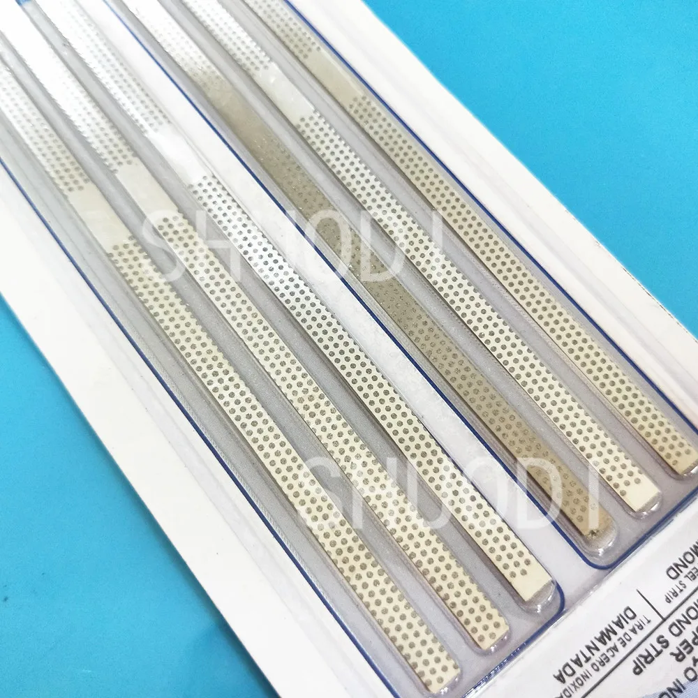 

6 Pcs Dental Metal Polishing Stick Strip with Single Side of Diamond Sanding Surface with Hole (4mm/2.5mm Width )