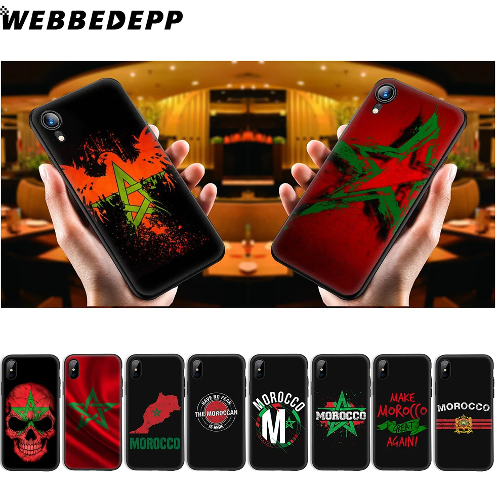 WEBBEDEPP Morocco Flag Soft Silicone Case for iPhone 11 Pro Xr Xs Max X or 10 8 7 6 6S Plus 5 5S SE |