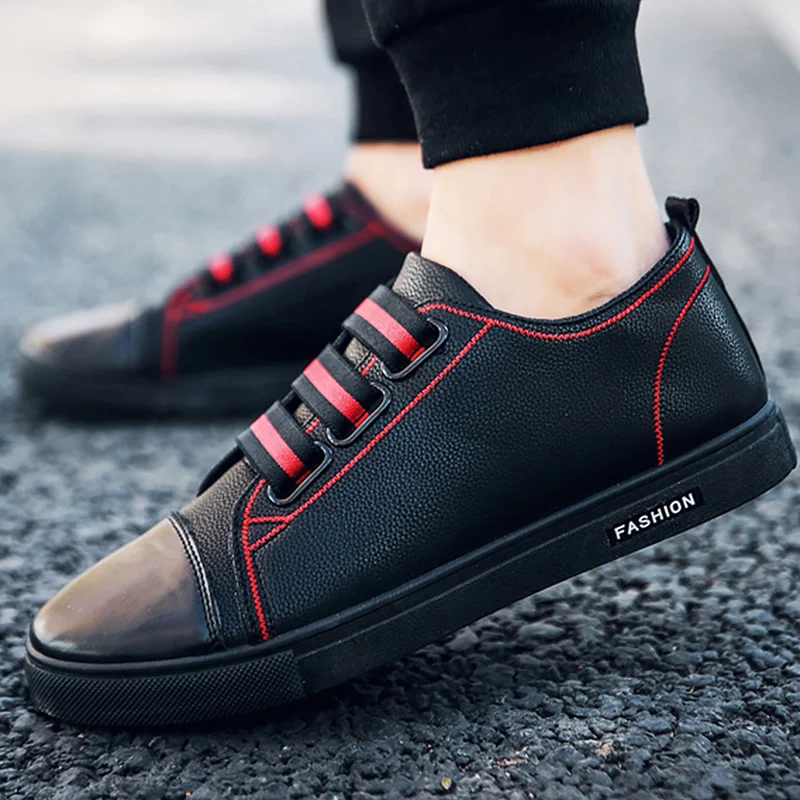 

Men's Vulcanize Shoes slip-on elastic band casual shoes large size 5.5-11.5 hard-wearing shallow footwear man fashion
