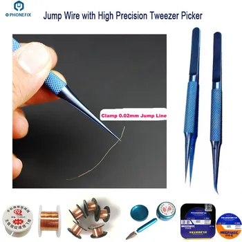 

BGA Fingerprint Repair Jumper Tweezers Stainless Steel Phone Motherboard Jump Wire Welding Tool Phone Soldering Repair Tools Kit