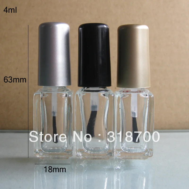 4ml 200pcs/lot factory wholesale square empty nail polish bottle