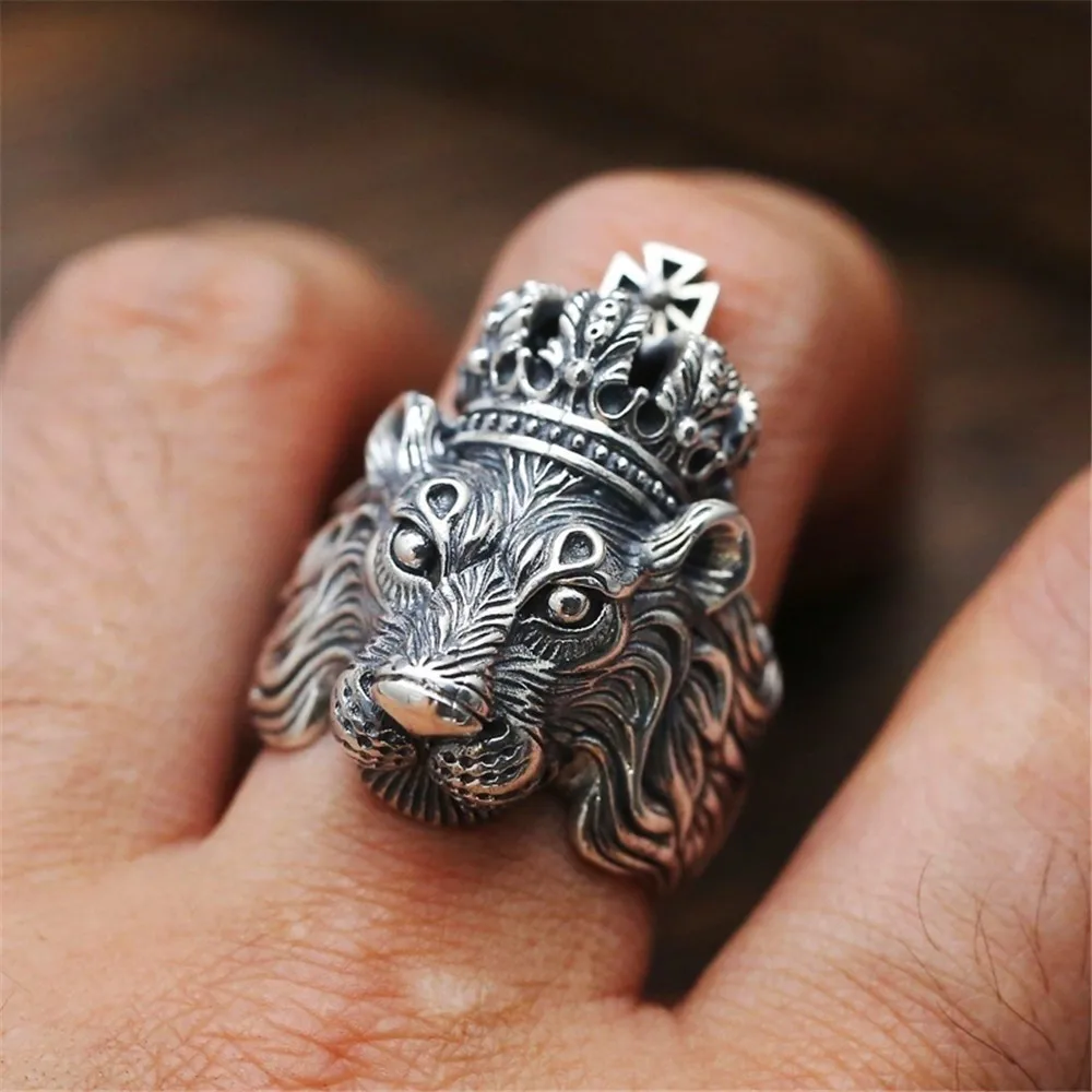 

2019 Punk Male Female Lion Finger Ring Stainles Steel Rings For Men And Women Vintage Animal Wedding Jewelry