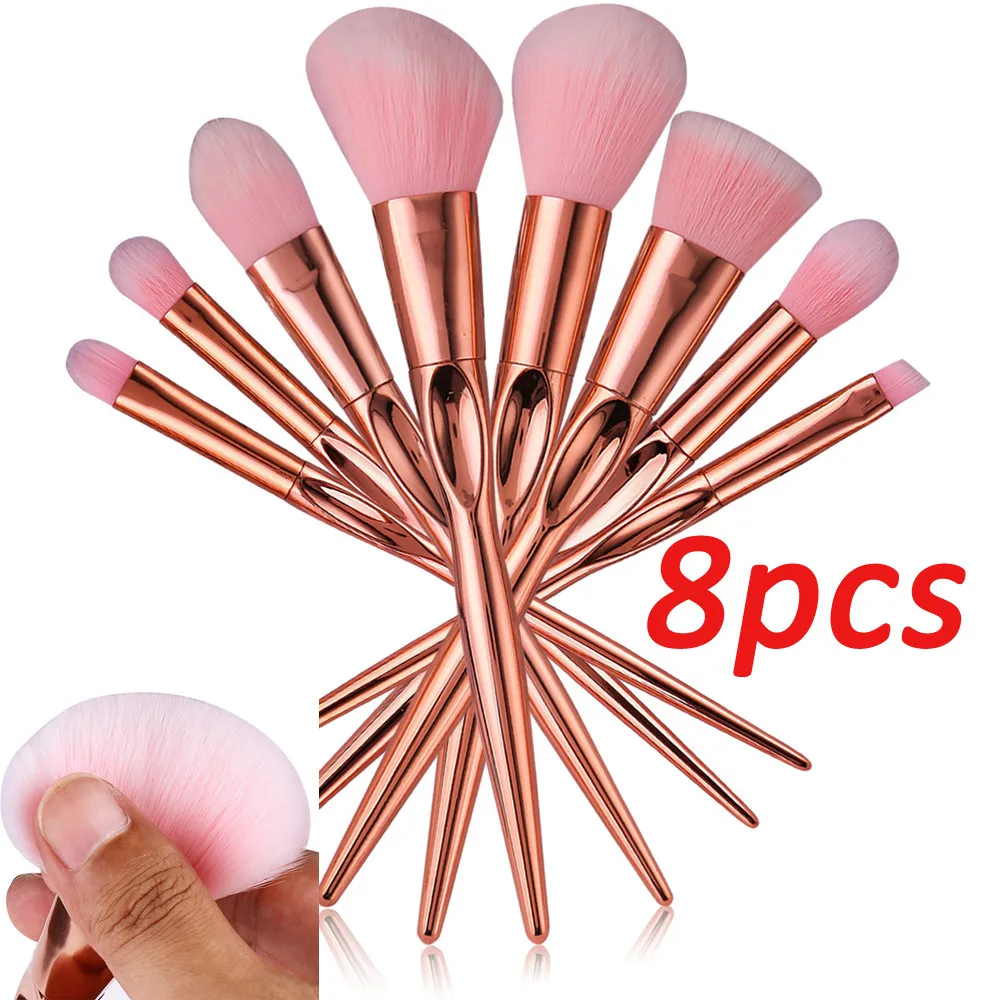 8 шт Профессиональная Косметика Make Up набор кистей глаз фундамент кисть Инструменты волос Красота Для женщин Модные кисточки
