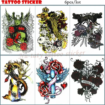 

Nu-TATY Cross heart Temporary Tattoo Body Art Flash Tattoo Stickers 21*15cm Waterproof Tatoo Home Decor