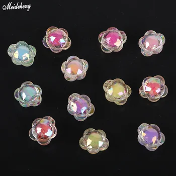

Acrylic Candy Kids Hair Dress Beads in Beads for Jewelry Making Flower Through Hole Bright Face Candy Color Material Accessory