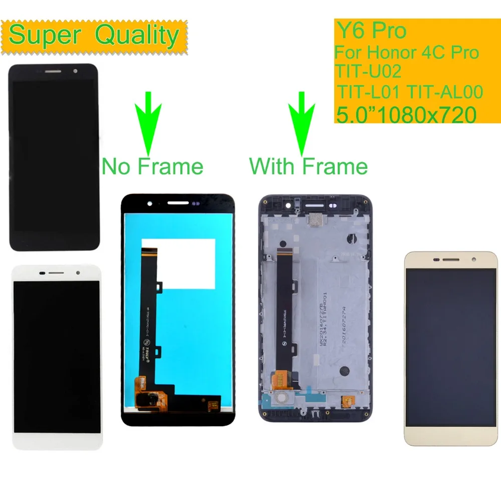 

10Pcs/lot For Huawei Honor 4C Pro TIT-L01 Y6 Pro TIT-AL00 Y6Pro TIT-U02 LCD Display Touch Screen Digitizer Assembly With Frame