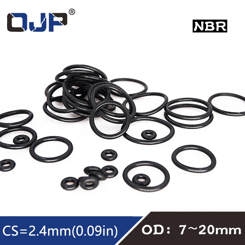 

50PC/lot Rubber Ring Black NBR Sealing O Ring CS2.4mm OD7/8/9/10/11/12/13/14/15/16/17/18/19/20mm O-Ring Seal Gaskets Washer