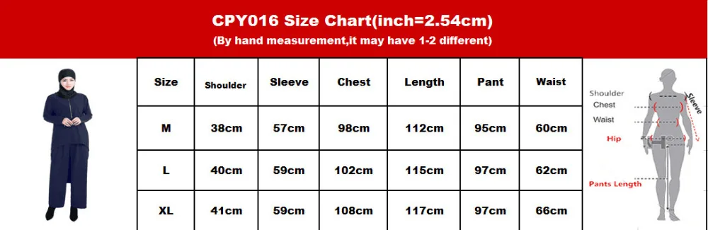 CPY016 Size