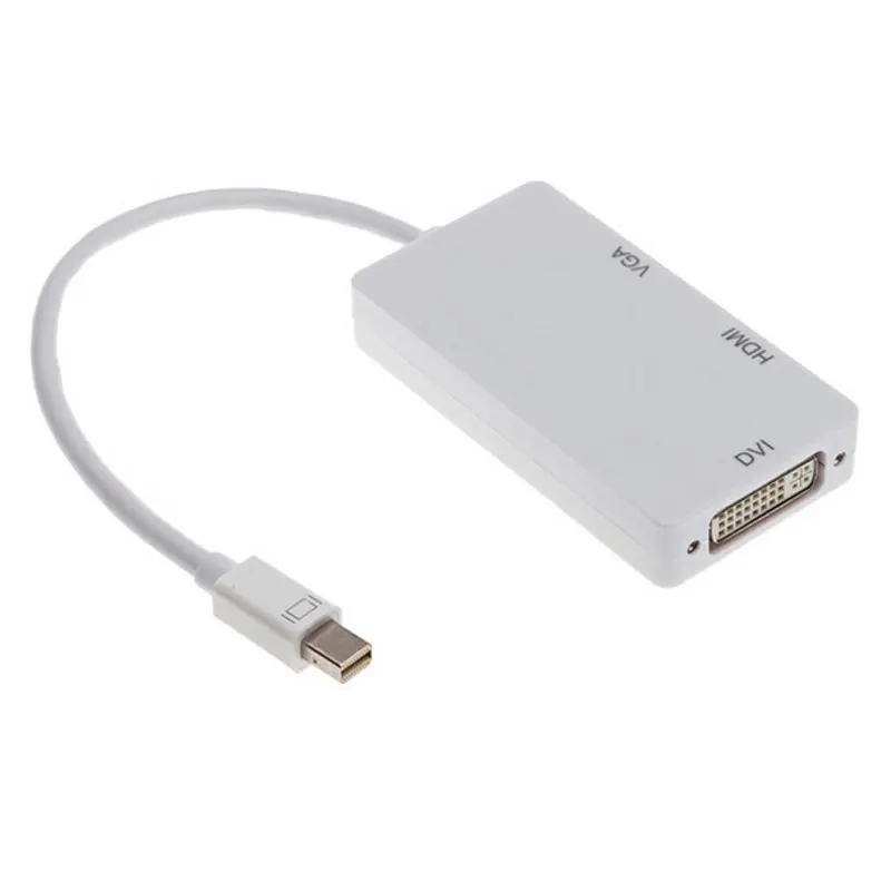 Прямоугольный мини дисплей Порт DP Thunderbolt к DVI/VGA/HDMI адаптер 3 в 1 для Apple iMac Mac Mini Pro Air