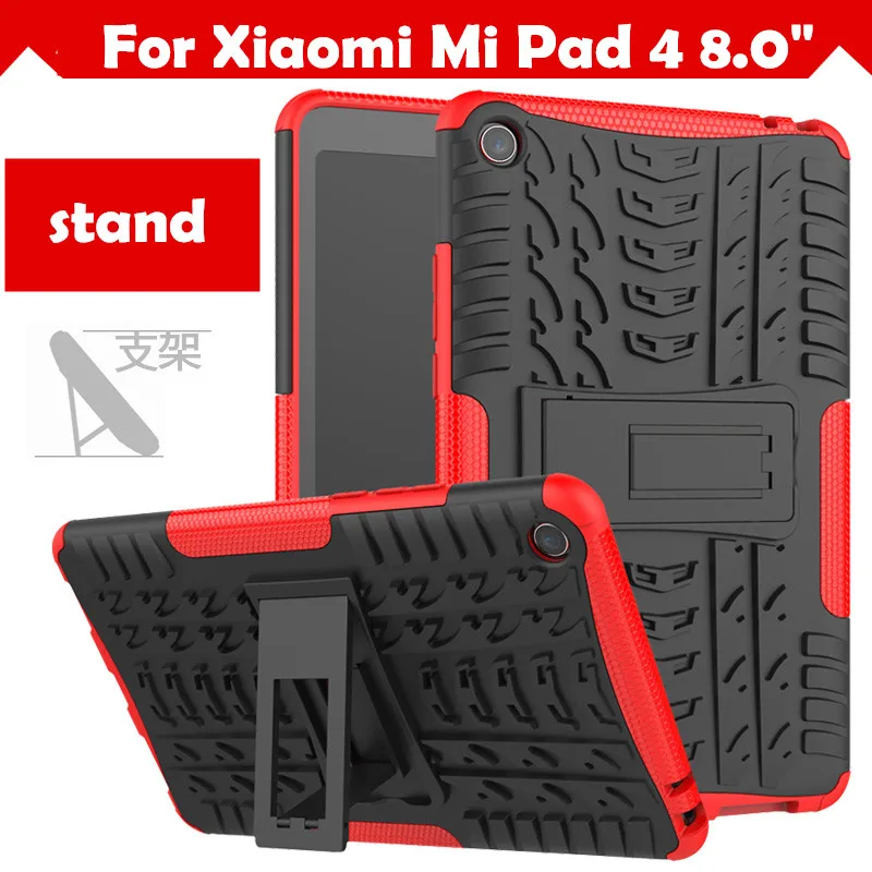 

Stand cover Case For Xiaomi Mi Pad 4 MiPad 4 8.0" tablet Case TPU+PC Heavy Duty Armor Case Hybrid Rugged Rubber