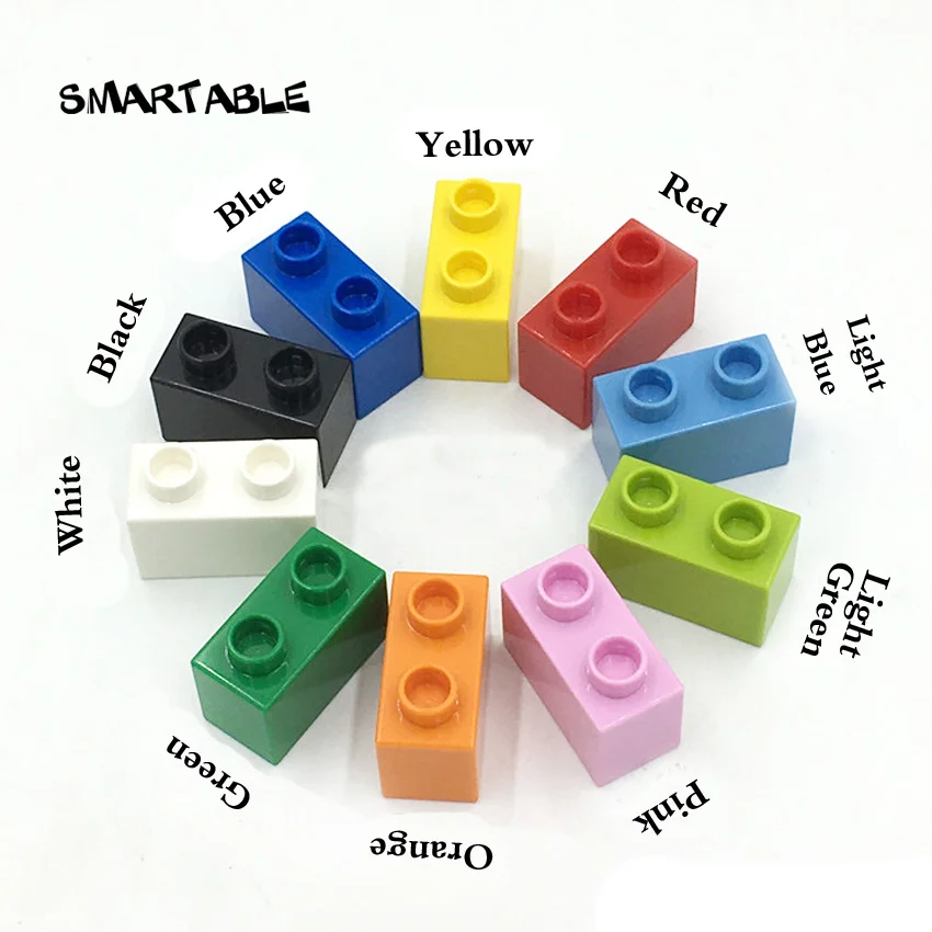 

Smartable Big Bricks 1x2 Building Blocks Parts Compatible Major Brands Creative Toys For Children Of Low Age Gift 40pcs/Set