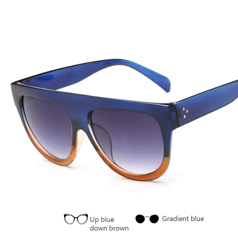 Wish Club/модные брендовые Дизайнерские Большие женские очки, солнцезащитные очки в стиле ретро, женские градиентные линзы, женские очки Oculos De Sol - Цвет линз: H