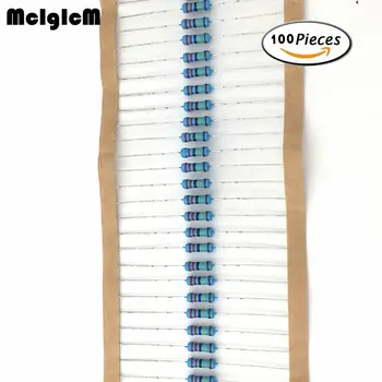 

MCIGICM 100pcs 1/2W Metal film resistor 0.5 w 0.33R-2.2M ohm resistors 1K 10K 100K
