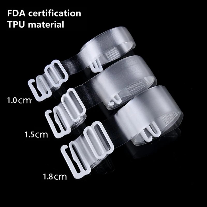 

2pair FDA certification material TPU High Elastic Transparent Straps Invisible bra strap accessories invisible straps