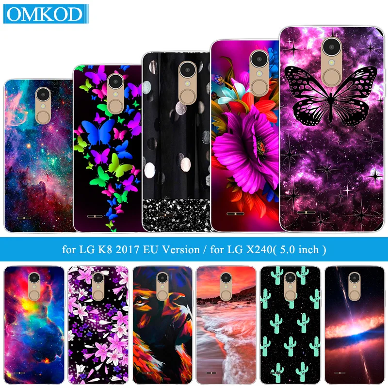 

for LG K8 2017 EU Version Butterfly Phone Case Silicone Soft Tpu Shell 5.0 inch for Lg K8 2017 Back Cover Fundas Lg X240 Capa