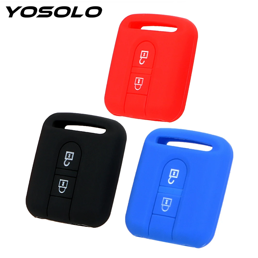 

YOSOLO 2 Buttons Key Case for Car Silicone Key Cover Fob For Nissan Qashqai Micra Navara Almera Key Protect Bag Auto Accessories