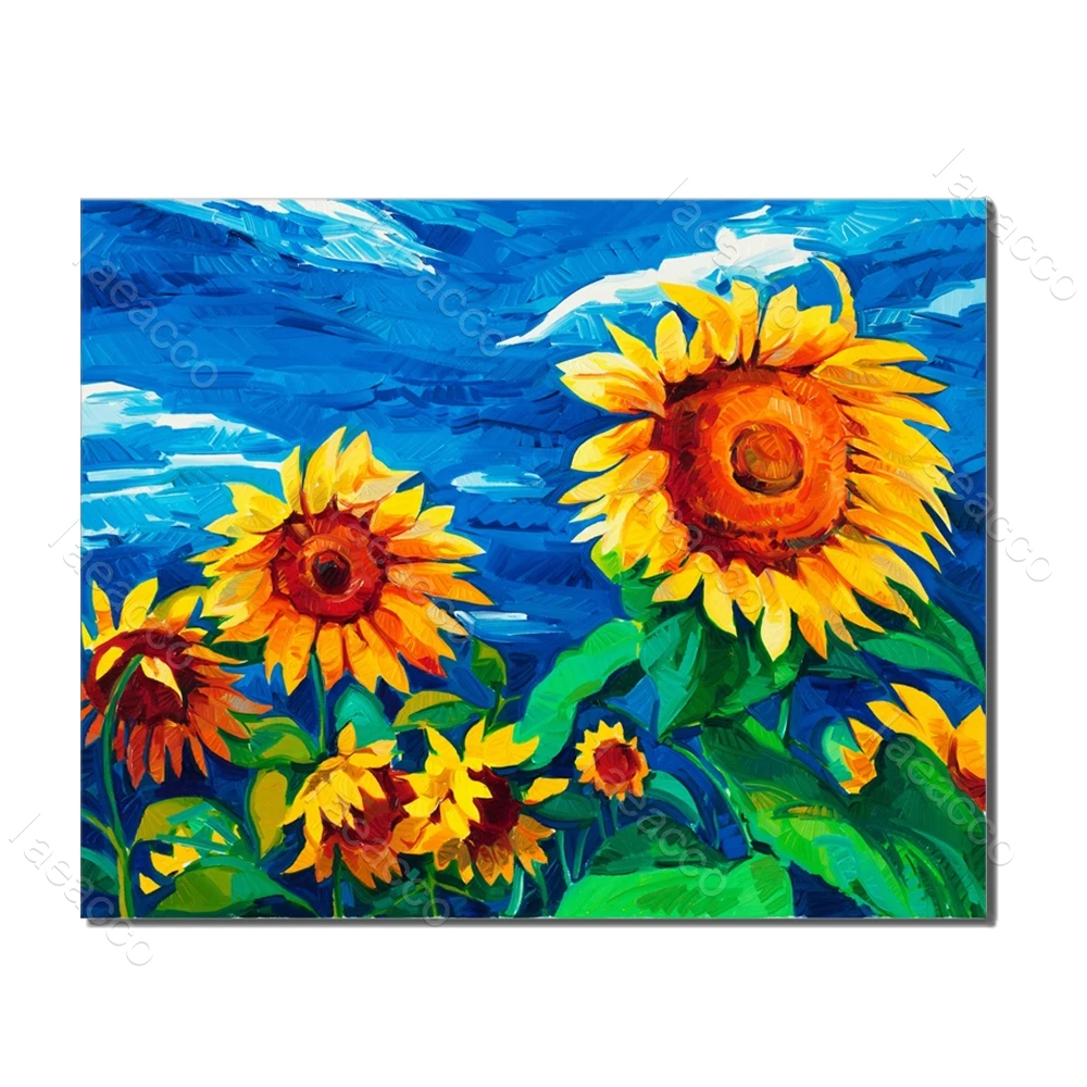 

Watercolor Modern Sunflowers Wall Art Poster Picture Canvas Oil Painting For Wedding Living Room Bedroom Home Decor Frameless