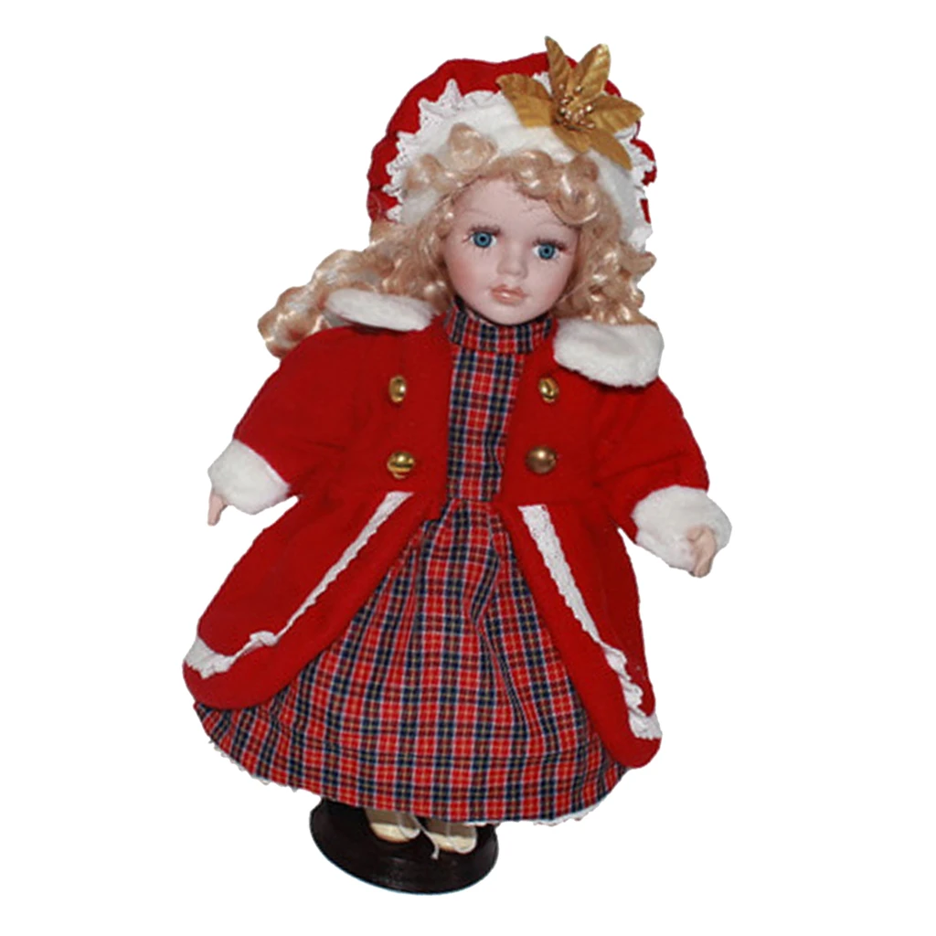 sin embargo salón Deshacer Muñeca de porcelana victoriana de Store 30cm para niños, muñeco a cuadros  rojos, ropa, decoración del hogar, #1|Muñecas| - AliExpress