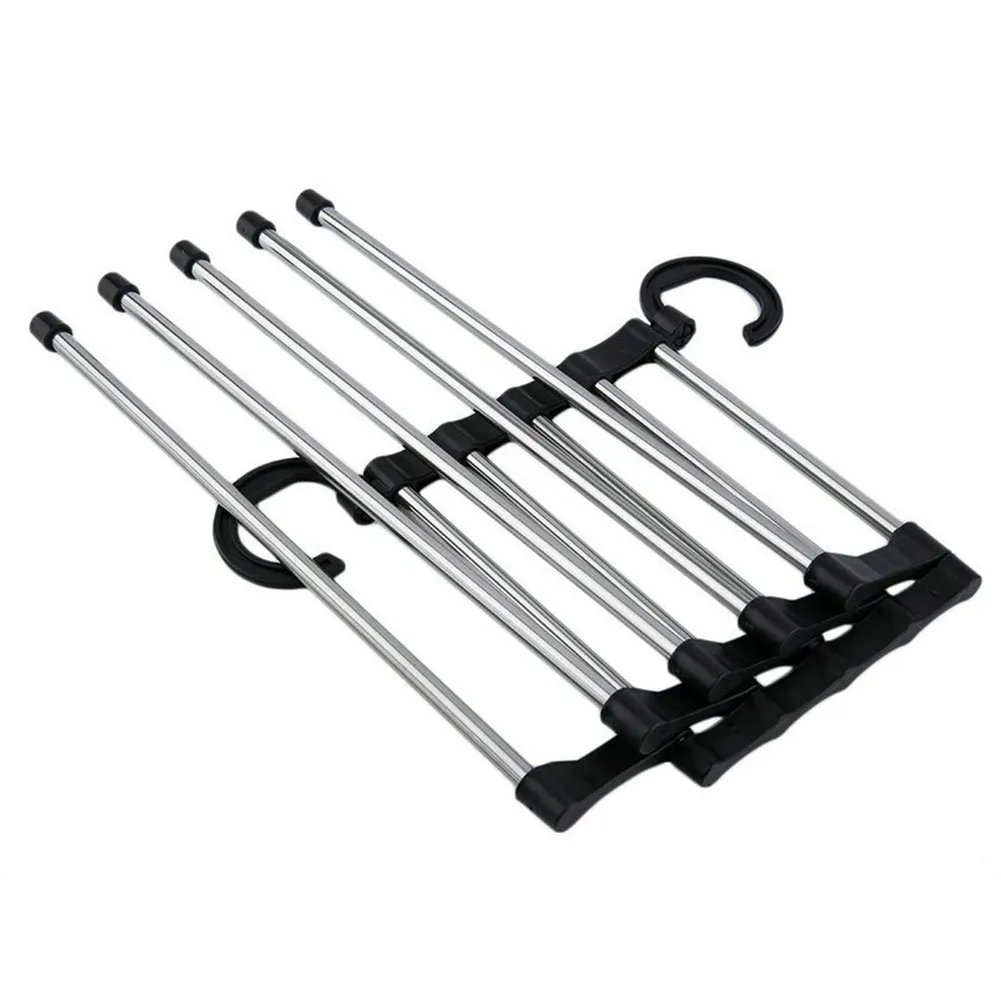 

5 in 1 Stainless Steel Multifunction Retractable Pants Rack Trouser Hanger Portable lothing Storage Organization Drying Hanger