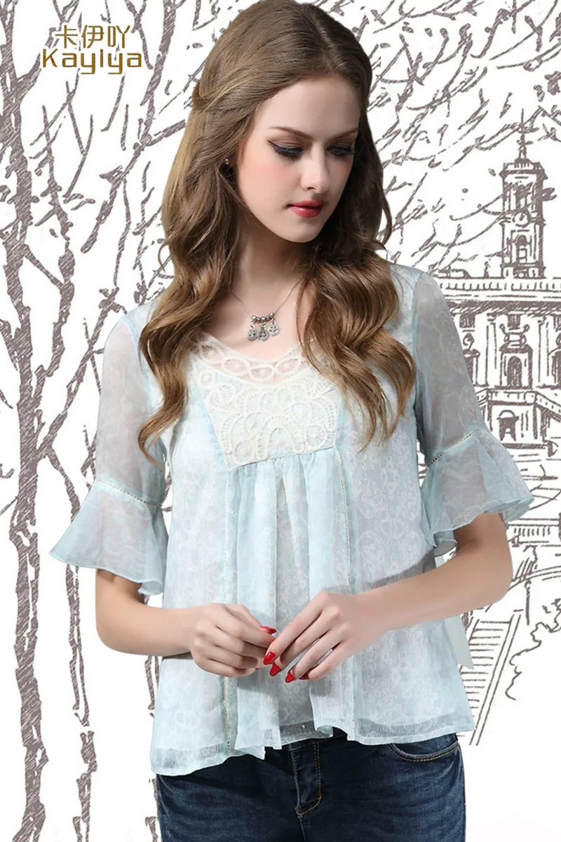 

Blouses Women 2018 Casual New Polyester Blouses Chiffon Print Women Blouses MX004 Vestidos Femininos