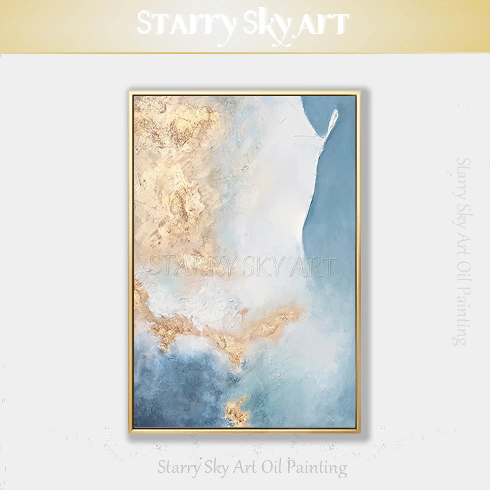 

Artist Hand-painted High Quality Modern Abstract Gold Foil Oil Painting on Canvas Kinds of Abstract Oil Painting for Living Room