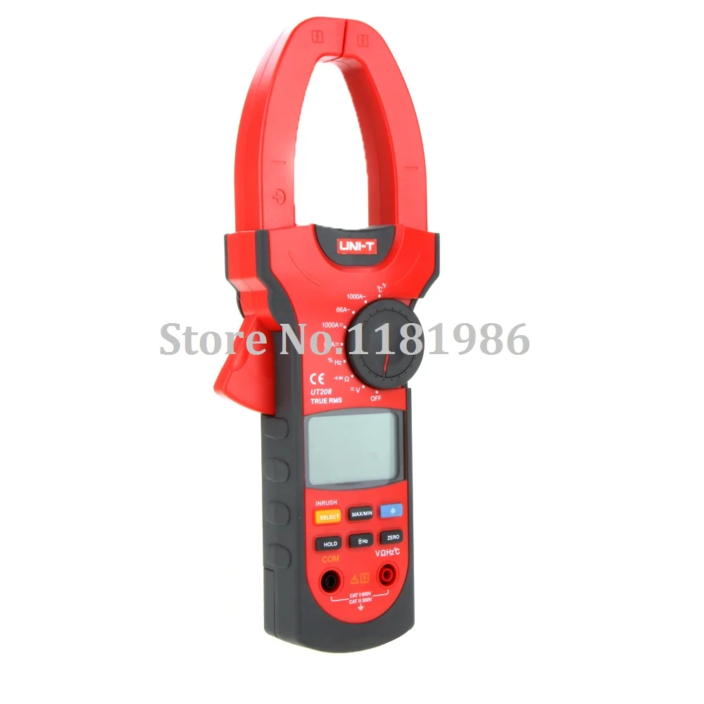 

DHL UNI-T UT208 UT-208 LCD True RMS 6600 Count Inrush Current Digital Clamp Meter Multimeter AC DC Voltage Amp Ohm Temp Tester