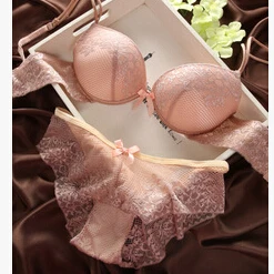 sexy bra set Hot sales Fashion fashion lace sexy thin deep V-neck push up underwear hot-selling vintage solid color bra set bra and knicker sets Bra & Brief Sets