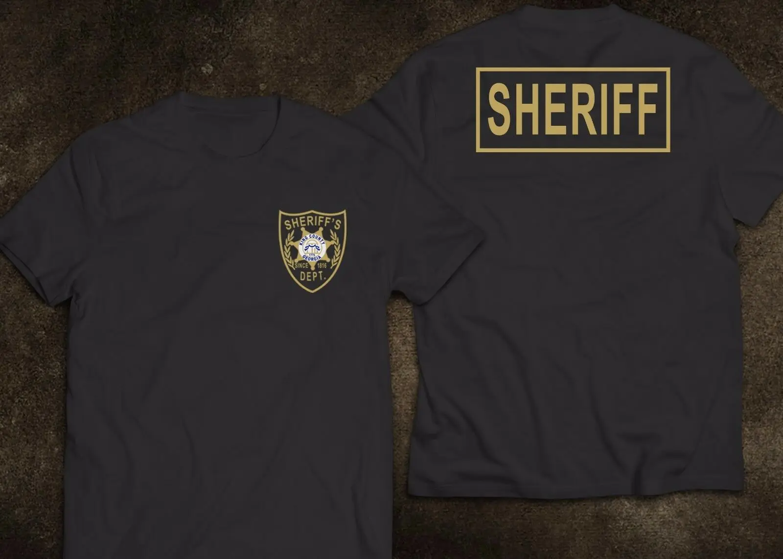 

2019 Funny New Sheriff King County Georgia Police United States The Walking Dead T-Shirt Double Side Unisex Tee