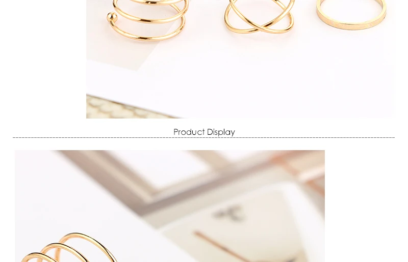 AYAYOO Retro Wedding Rings Set Mixed Hasma Hand Knuckle Midi Female Rings Atique Gold Color Anillos Mujer Jewelry Gift  (3)