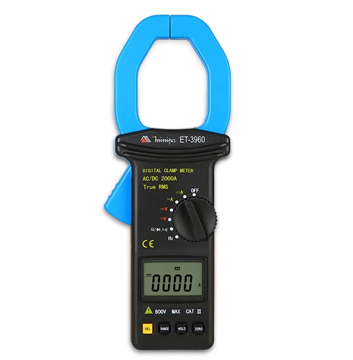 

MINIPA ET-3960 digital clamp multimeter, Auto Range multimeter, DCA/ACA:2000A;High-quality clamp meter.