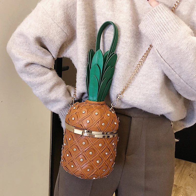 Роскошные Алмаз ананас модные женские туфли сумка Pu Сеть Кошелек мешок Crossbody