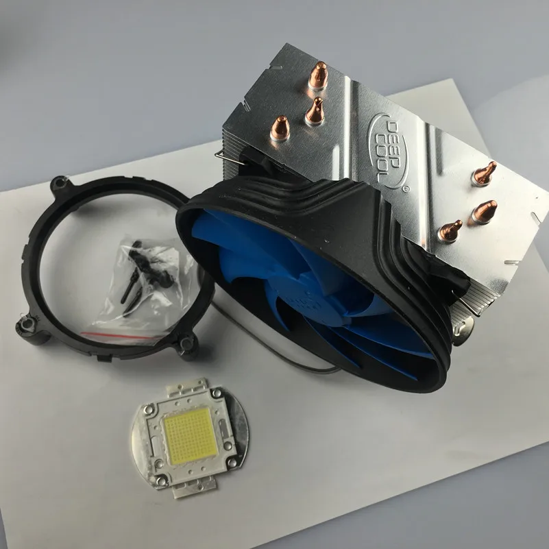 150W High power led lamp Cold white 6500K+Heat Sink 3 copper pipe+Fan+