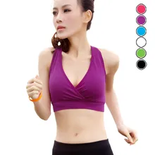 1 PCS Hot ! Women Padded Top Athletic Vest Gym Fitness Sports Bra Stretch Cotton Seamless Free Shipping